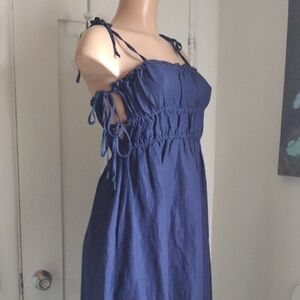 Anthropologie Strapless Navy Dress xs